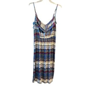 Reitmans Abstract Print Spaghetti Strap Dress - Size Small